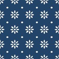 Blue and white delft pattern vector