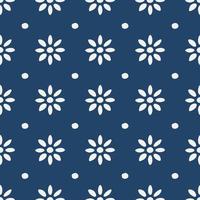 Blue and white delft pattern vector