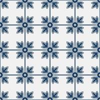 Blue and white delft pattern vector