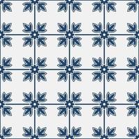 Blue and white delft pattern vector