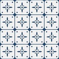 Blue and white delft pattern vector