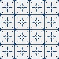 Blue and white delft pattern vector