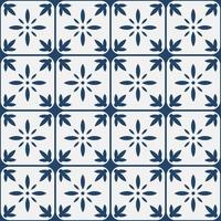 Blue and white delft pattern vector
