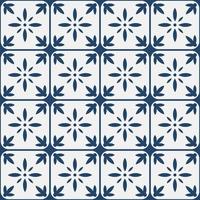 Blue and white delft pattern vector