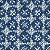 Blue and white delft pattern vector