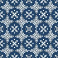 Blue and white delft pattern vector