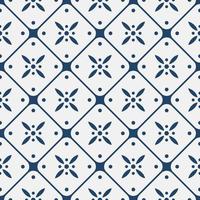Blue and white delft pattern vector