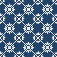 Blue and white vintage delft pattern vector
