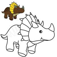 triceratops para colorear libro vector imagine