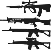 long-barreled gun silhouette vector image