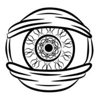 scary eyeball logo vector image