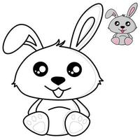 rabbit vector drawing for coloring book