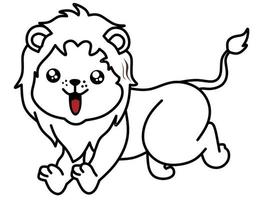 Cute lion character kawaii style vector