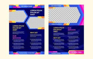 Flat Colored Business Flyer Template vector