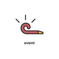 el símbolo de evento de signo vectorial está aislado en un fondo blanco. color de icono editable. vector