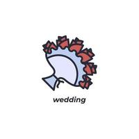 Vector sign wedding symbol is isolated on a white background. icon color editable.