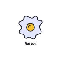 Vector sign flat lay symbol is isolated on a white background. icon color editable.