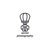 Vector sign aerial photography symbol is isolated on a white background. icon color editable.