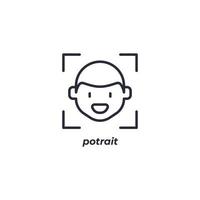 Vector sign potrait symbol is isolated on a white background. icon color editable.