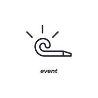 Vector sign event symbol is isolated on a white background. icon color editable.