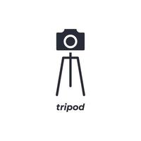 Vector sign tripod symbol is isolated on a white background. icon color editable.