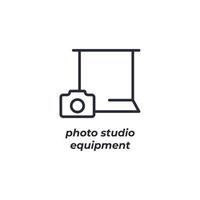 Vector sign photo studio equipment symbol is isolated on a white background. icon color editable.