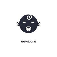 Vector sign newborn symbol is isolated on a white background. icon color editable.