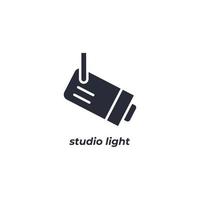 Vector sign studio light symbol is isolated on a white background. icon color editable.