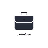 Vector sign portofolio symbol is isolated on a white background. icon color editable.