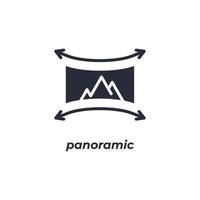 Vector sign panoramic symbol is isolated on a white background. icon color editable.