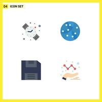 Pictogram Set of 4 Simple Flat Icons of back to school save global technology data Editable Vector Design Elements