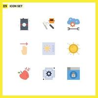 9 Thematic Vector Flat Colors and Editable Symbols of right four industry finger cloud settings Editable Vector Design Elements