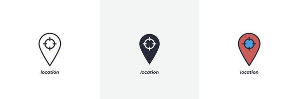 location icon. Line, solid and filled outline colorful version, outline and filled vector sign. Idea Symbol, logo illustration. Vector graphics