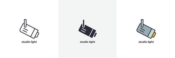 studio light icon. Line, solid and filled outline colorful version, outline and filled vector sign. Idea Symbol, logo illustration. Vector graphics