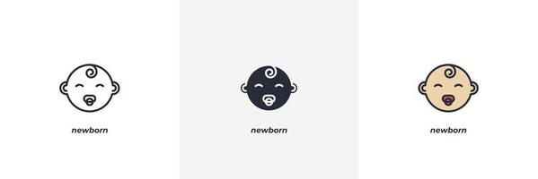 newborn icon. Line, solid and filled outline colorful version, outline and filled vector sign. Idea Symbol, logo illustration. Vector graphics