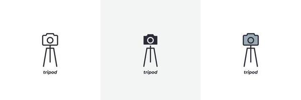 tripod icon. Line, solid and filled outline colorful version, outline and filled vector sign. Idea Symbol, logo illustration. Vector graphics