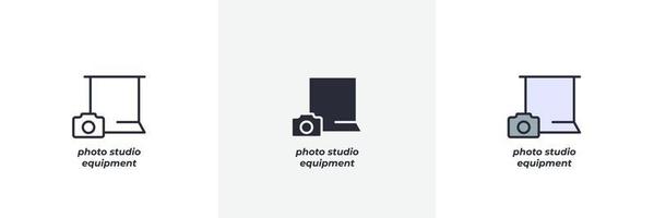 photo studio equipment icon. Line, solid and filled outline colorful version, outline and filled vector sign. Idea Symbol, logo illustration. Vector graphics