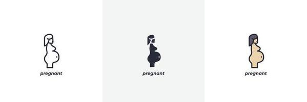 pregnant icon. Line, solid and filled outline colorful version, outline and filled vector sign. Idea Symbol, logo illustration. Vector graphics