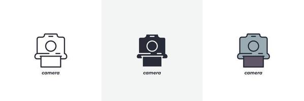 camera icon. Line, solid and filled outline colorful version, outline and filled vector sign. Idea Symbol, logo illustration. Vector graphics