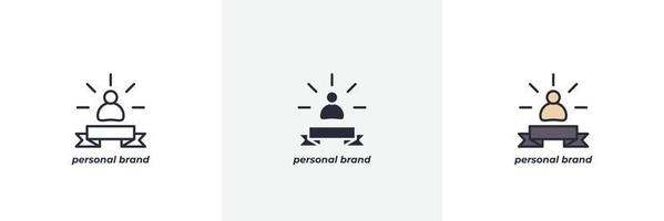 personal brand icon. Line, solid and filled outline colorful version, outline and filled vector sign. Idea Symbol, logo illustration. Vector graphics