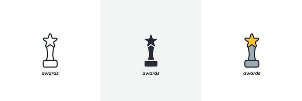 awards icon. Line, solid and filled outline colorful version, outline and filled vector sign. Idea Symbol, logo illustration. Vector graphics