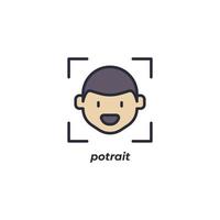 Vector sign potrait symbol is isolated on a white background. icon color editable.