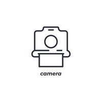 Vector sign camera symbol is isolated on a white background. icon color editable.