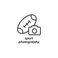 Vector sign sport photography symbol is isolated on a white background. icon color editable.