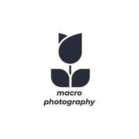 Vector sign macro photography symbol is isolated on a white background. icon color editable.