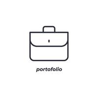 Vector sign portofolio symbol is isolated on a white background. icon color editable.