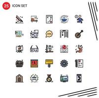 conjunto de 25 iconos de ui modernos símbolos signos para reutilizar estrategia de protección de mesa verde elementos de diseño vectorial editables vector