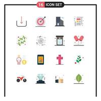 Set of 16 Modern UI Icons Symbols Signs for halloween easter office catkin newsletter Editable Pack of Creative Vector Design Elements