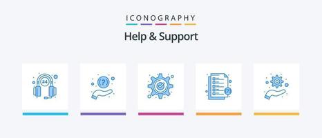 Help And Support Blue 5 Icon Pack Including support. help. accept. headphones. mark. Creative Icons Design vector