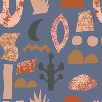 Cute seamless pattern with abstract aesthetic floral shapes. Infinity background  with creative modern elements. vector